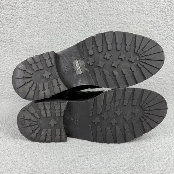 All Saints Black Leather Combat Boots with Buckle - Picture 7 of 14